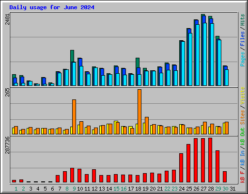 Daily usage for June 2024