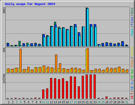 Daily usage for August 2024