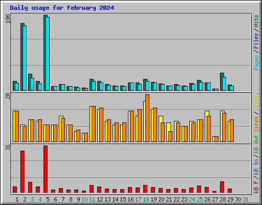 Daily usage for February 2024