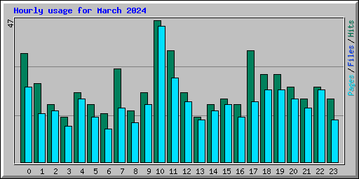 Hourly usage for March 2024