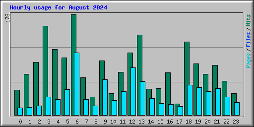 Hourly usage for August 2024